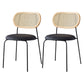 Modern Style PU Leather Chair Cane Back Armless Dining Chair for Home Natural Wood Black 2 Piece Set Clearhalo 'Dining Chairs' 'Dining Tables & Seating' 'dining_chair' 'furn' 'furn_dining_chair' 'Furniture' 'furniture_dining_chair' 'Kitchen & Dining Furniture' 4978777
