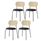 Modern Style PU Leather Chair Cane Back Armless Dining Chair for Home Natural Wood Black 4 Piece Set Clearhalo 'Dining Chairs' 'Dining Tables & Seating' 'dining_chair' 'furn' 'furn_dining_chair' 'Furniture' 'furniture_dining_chair' 'Kitchen & Dining Furniture' 4978779