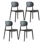 Scandinavian Plastic Kitchen Dining Chair Armless Open Back Chair Black Set of 4 Clearhalo 'Dining Chairs' 'Dining Tables & Seating' 'dining_chair' 'Furniture' 'furniture_dining_chair' 'Kitchen & Dining Furniture' 4978785