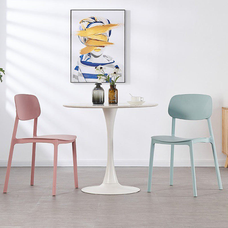 Scandinavian Plastic Kitchen Dining Chair Armless Open Back Chair Clearhalo 'Dining Chairs' 'Dining Tables & Seating' 'dining_chair' 'Furniture' 'furniture_dining_chair' 'Kitchen & Dining Furniture' 4978786