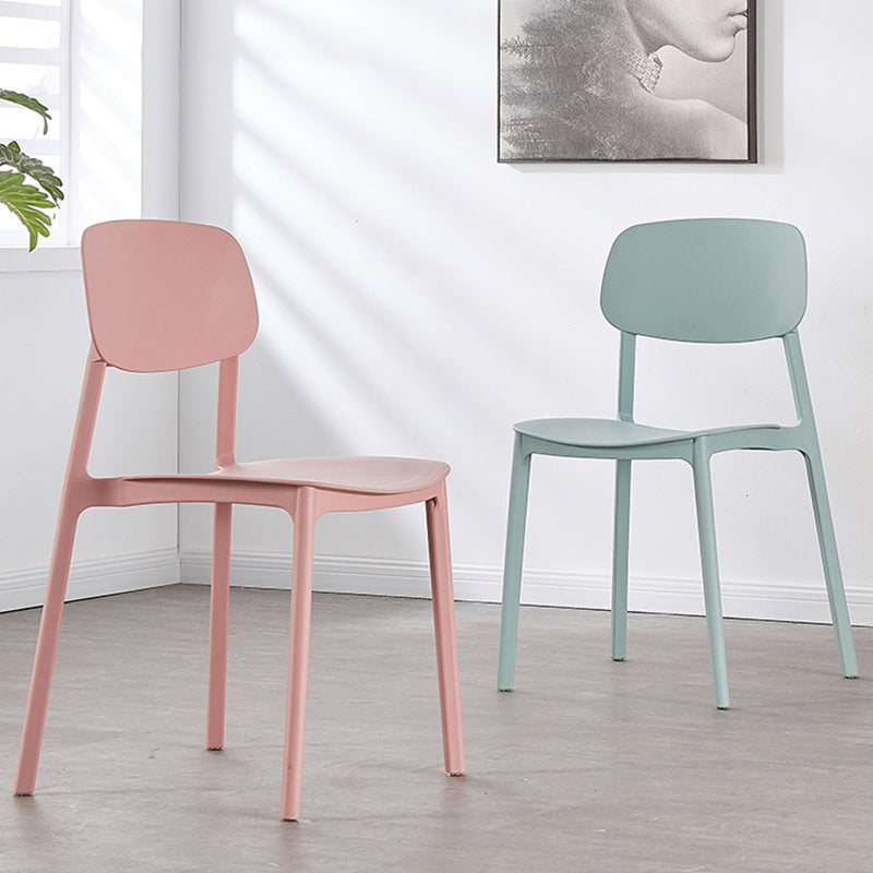 Scandinavian Plastic Kitchen Dining Chair Armless Open Back Chair Clearhalo 'Dining Chairs' 'Dining Tables & Seating' 'dining_chair' 'Furniture' 'furniture_dining_chair' 'Kitchen & Dining Furniture' 4978787