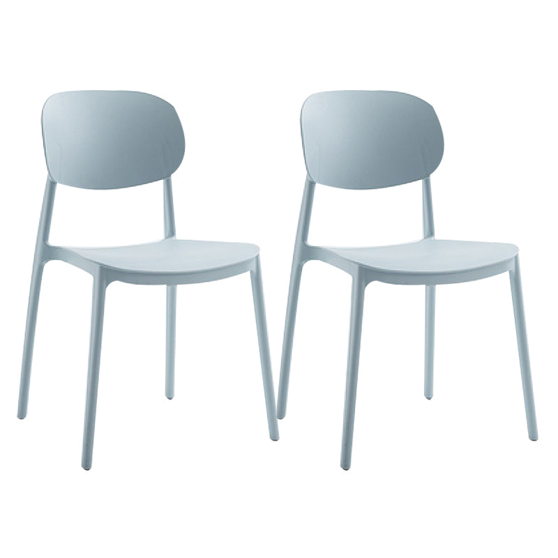 Scandinavian Plastic Kitchen Dining Chair Armless Open Back Chair Light Gray Set of 2 Clearhalo 'Dining Chairs' 'Dining Tables & Seating' 'dining_chair' 'Furniture' 'furniture_dining_chair' 'Kitchen & Dining Furniture' 4978792