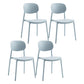 Scandinavian Plastic Kitchen Dining Chair Armless Open Back Chair Light Gray Set of 4 Clearhalo 'Dining Chairs' 'Dining Tables & Seating' 'dining_chair' 'Furniture' 'furniture_dining_chair' 'Kitchen & Dining Furniture' 4978794