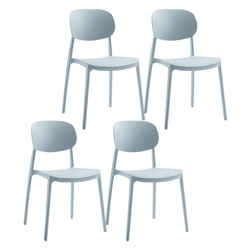 Scandinavian Plastic Kitchen Dining Chair Armless Open Back Chair Light Gray Set of 4 Clearhalo 'Dining Chairs' 'Dining Tables & Seating' 'dining_chair' 'Furniture' 'furniture_dining_chair' 'Kitchen & Dining Furniture' 4978794