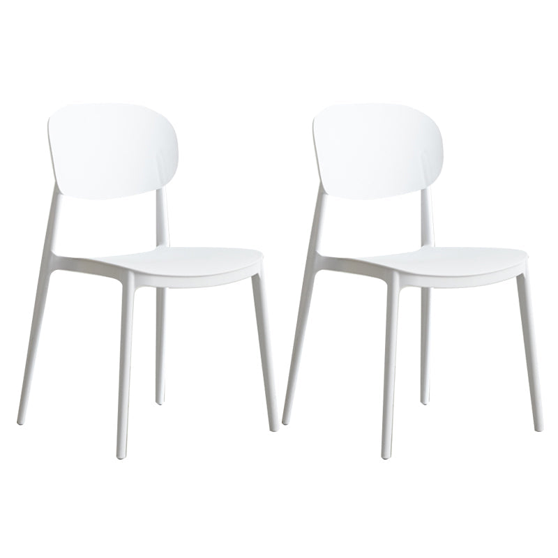 Scandinavian Plastic Kitchen Dining Chair Armless Open Back Chair White Set of 2 Clearhalo 'Dining Chairs' 'Dining Tables & Seating' 'dining_chair' 'Furniture' 'furniture_dining_chair' 'Kitchen & Dining Furniture' 4978797