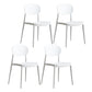 Scandinavian Plastic Kitchen Dining Chair Armless Open Back Chair White Set of 4 Clearhalo 'Dining Chairs' 'Dining Tables & Seating' 'dining_chair' 'Furniture' 'furniture_dining_chair' 'Kitchen & Dining Furniture' 4978799