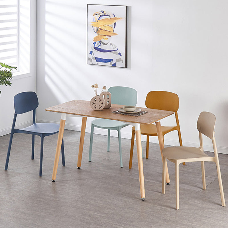 Scandinavian Plastic Kitchen Dining Chair Armless Open Back Chair Clearhalo 'Dining Chairs' 'Dining Tables & Seating' 'dining_chair' 'Furniture' 'furniture_dining_chair' 'Kitchen & Dining Furniture' 4978801