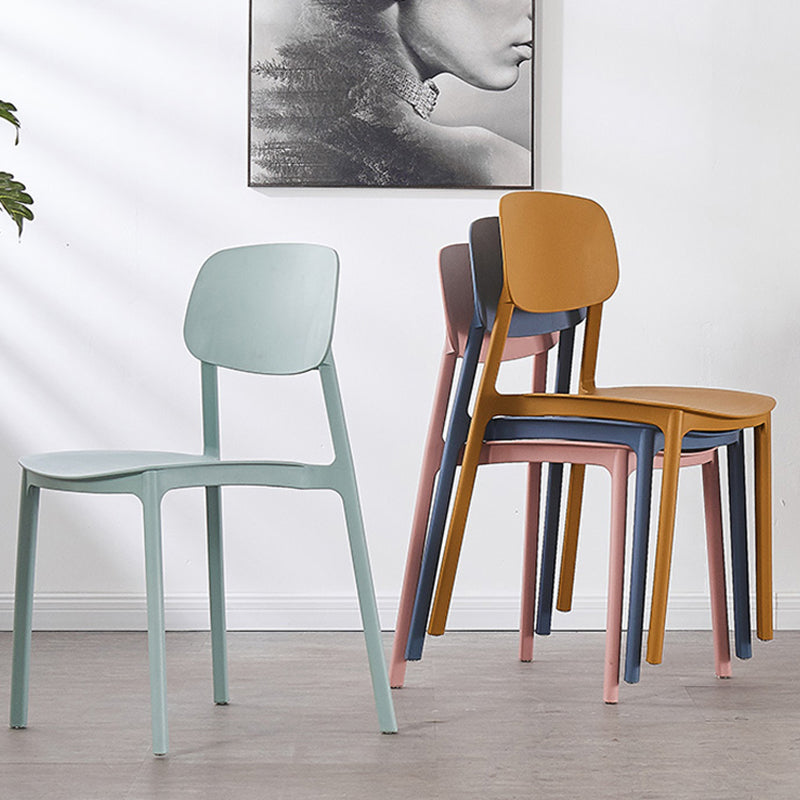 Scandinavian Plastic Kitchen Dining Chair Armless Open Back Chair Clearhalo 'Dining Chairs' 'Dining Tables & Seating' 'dining_chair' 'Furniture' 'furniture_dining_chair' 'Kitchen & Dining Furniture' 4978802
