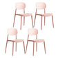 Scandinavian Plastic Kitchen Dining Chair Armless Open Back Chair Pink Set of 4 Clearhalo 'Dining Chairs' 'Dining Tables & Seating' 'dining_chair' 'Furniture' 'furniture_dining_chair' 'Kitchen & Dining Furniture' 4978803