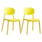 Scandinavian Plastic Kitchen Dining Chair Armless Open Back Chair Yellow Set of 2 Clearhalo 'Dining Chairs' 'Dining Tables & Seating' 'dining_chair' 'Furniture' 'furniture_dining_chair' 'Kitchen & Dining Furniture' 4978804