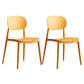 Scandinavian Plastic Kitchen Dining Chair Armless Open Back Chair Orange Set of 2 Clearhalo 'Dining Chairs' 'Dining Tables & Seating' 'dining_chair' 'Furniture' 'furniture_dining_chair' 'Kitchen & Dining Furniture' 4978806