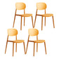 Scandinavian Plastic Kitchen Dining Chair Armless Open Back Chair Orange Set of 4 Clearhalo 'Dining Chairs' 'Dining Tables & Seating' 'dining_chair' 'Furniture' 'furniture_dining_chair' 'Kitchen & Dining Furniture' 4978807