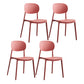 Scandinavian Plastic Kitchen Dining Chair Armless Open Back Chair Burgundy Set of 4 Clearhalo 'Dining Chairs' 'Dining Tables & Seating' 'dining_chair' 'Furniture' 'furniture_dining_chair' 'Kitchen & Dining Furniture' 4978809