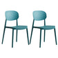 Scandinavian Plastic Kitchen Dining Chair Armless Open Back Chair Peacock Blue Set of 2 Clearhalo 'Dining Chairs' 'Dining Tables & Seating' 'dining_chair' 'Furniture' 'furniture_dining_chair' 'Kitchen & Dining Furniture' 4978810