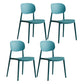 Scandinavian Plastic Kitchen Dining Chair Armless Open Back Chair Peacock Blue Set of 4 Clearhalo 'Dining Chairs' 'Dining Tables & Seating' 'dining_chair' 'Furniture' 'furniture_dining_chair' 'Kitchen & Dining Furniture' 4978811
