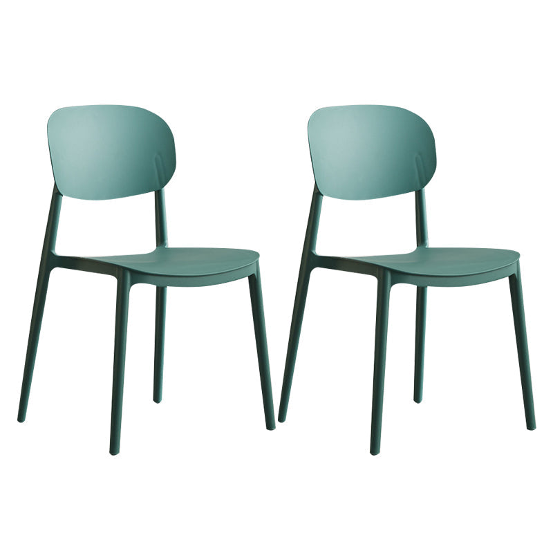 Scandinavian Plastic Kitchen Dining Chair Armless Open Back Chair Blackish Green Set of 2 Clearhalo 'Dining Chairs' 'Dining Tables & Seating' 'dining_chair' 'Furniture' 'furniture_dining_chair' 'Kitchen & Dining Furniture' 4978812