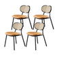 Glam Style PU Leather Chair Cane Back Armless Dining Chair for Indoor Brown-Black 4 Piece Set Clearhalo 'Dining Chairs' 'Dining Tables & Seating' 'dining_chair' 'furn' 'furn_dining_chair' 'Furniture' 'furniture_dining_chair' 'Kitchen & Dining Furniture' 4978826