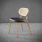 Glam Style PU Leather Chair Cane Back Armless Dining Chair for Indoor Black-Gold 1 Piece Clearhalo 'Dining Chairs' 'Dining Tables & Seating' 'dining_chair' 'furn' 'furn_dining_chair' 'Furniture' 'furniture_dining_chair' 'Kitchen & Dining Furniture' 4978833