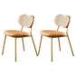 Glam Style PU Leather Chair Cane Back Armless Dining Chair for Indoor Gold-Brown 2 Piece Set Clearhalo 'Dining Chairs' 'Dining Tables & Seating' 'dining_chair' 'furn' 'furn_dining_chair' 'Furniture' 'furniture_dining_chair' 'Kitchen & Dining Furniture' 4978837