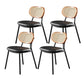 Glam Style PU Leather Chair Cane Back Armless Dining Chair for Indoor Brown Black 4 Piece Set Clearhalo 'Dining Chairs' 'Dining Tables & Seating' 'dining_chair' 'furn' 'furn_dining_chair' 'Furniture' 'furniture_dining_chair' 'Kitchen & Dining Furniture' 4978842