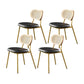 Glam Style PU Leather Chair Cane Back Armless Dining Chair for Indoor Black-Gold 4 Piece Set Clearhalo 'Dining Chairs' 'Dining Tables & Seating' 'dining_chair' 'furn' 'furn_dining_chair' 'Furniture' 'furniture_dining_chair' 'Kitchen & Dining Furniture' 4978844