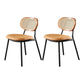 Glam Style PU Leather Chair Cane Back Armless Dining Chair for Indoor Brown 2 Piece Set Clearhalo 'Dining Chairs' 'Dining Tables & Seating' 'dining_chair' 'furn' 'furn_dining_chair' 'Furniture' 'furniture_dining_chair' 'Kitchen & Dining Furniture' 4978846