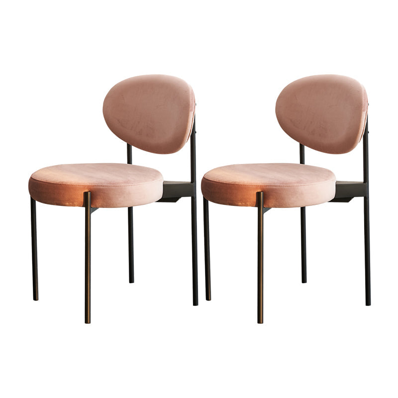 Modern Style Side Chair Open Back Dining Chair for Dining Room Pink 2 Piece Set Clearhalo 'Dining Chairs' 'Dining Tables & Seating' 'dining_chair' 'furn' 'furn_dining_chair' 'Furniture' 'furniture_dining_chair' 'Kitchen & Dining Furniture' 4978856