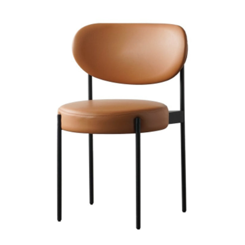 Modern Style Side Chair Open Back Dining Chair for Dining Room Orange 1 Piece Clearhalo 'Dining Chairs' 'Dining Tables & Seating' 'dining_chair' 'furn' 'furn_dining_chair' 'Furniture' 'furniture_dining_chair' 'Kitchen & Dining Furniture' 4978859