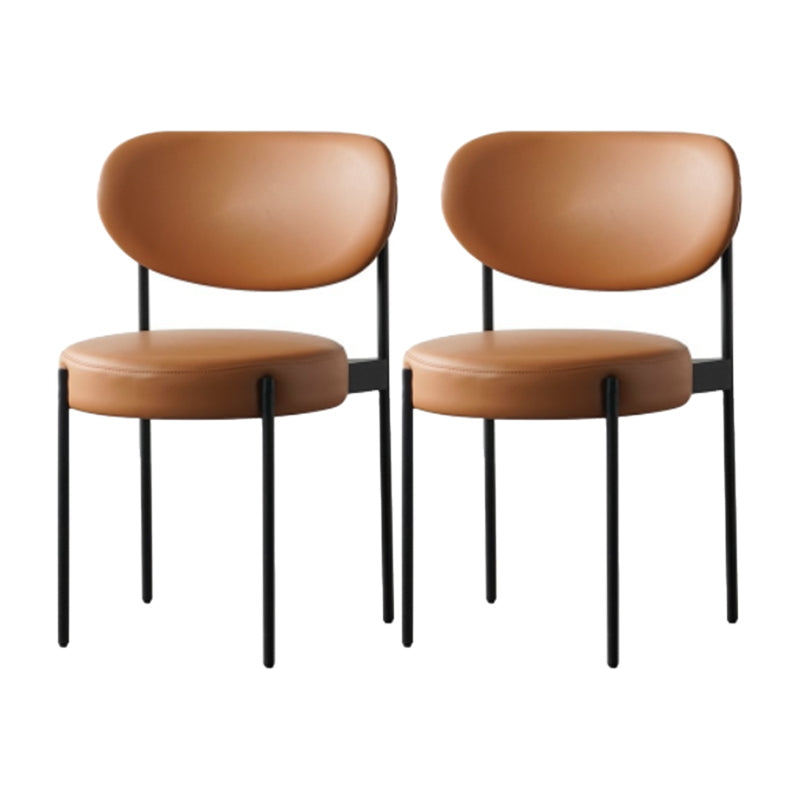 Modern Style Side Chair Open Back Dining Chair for Dining Room Orange 2 Piece Set Clearhalo 'Dining Chairs' 'Dining Tables & Seating' 'dining_chair' 'furn' 'furn_dining_chair' 'Furniture' 'furniture_dining_chair' 'Kitchen & Dining Furniture' 4978862