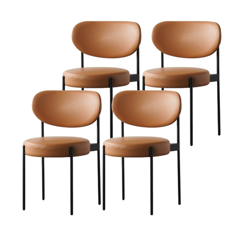 Modern Style Side Chair Open Back Dining Chair for Dining Room Orange 4 Piece Set Clearhalo 'Dining Chairs' 'Dining Tables & Seating' 'dining_chair' 'furn' 'furn_dining_chair' 'Furniture' 'furniture_dining_chair' 'Kitchen & Dining Furniture' 4978863