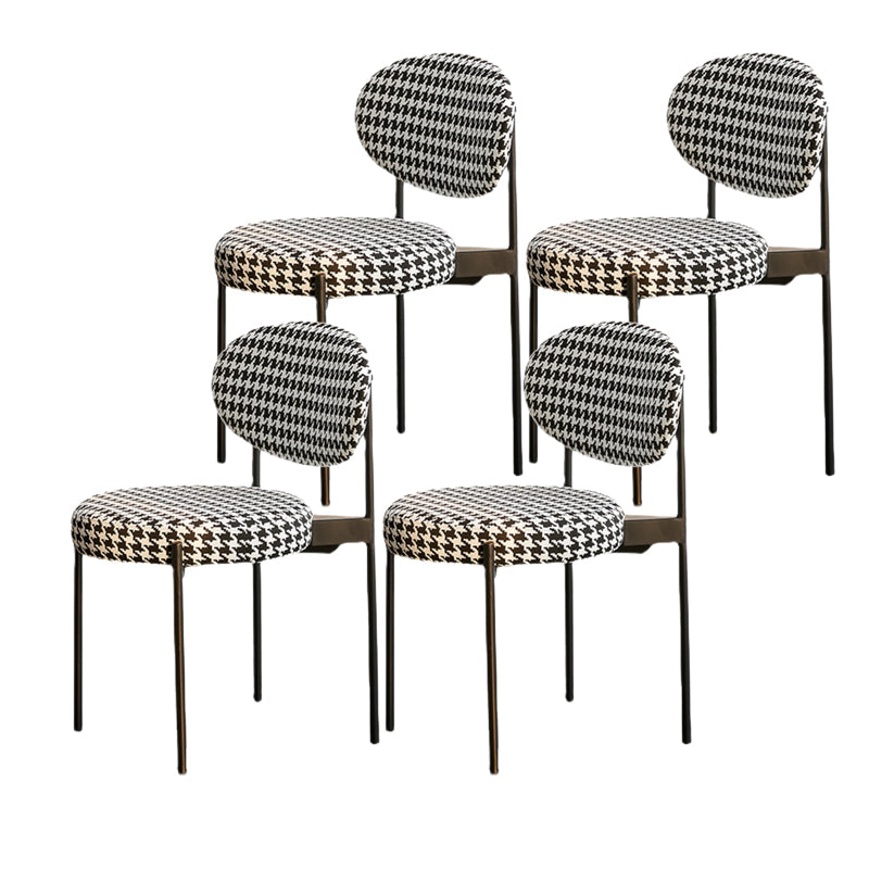 Modern Style Side Chair Open Back Dining Chair for Dining Room Black-White 4 Piece Set Clearhalo 'Dining Chairs' 'Dining Tables & Seating' 'dining_chair' 'furn' 'furn_dining_chair' 'Furniture' 'furniture_dining_chair' 'Kitchen & Dining Furniture' 4978867