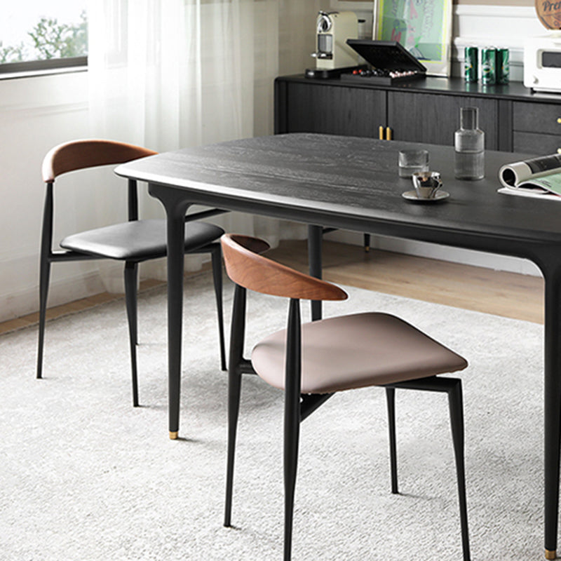 Modern Style Faux Leather Chair Open Back Armless Dining Chair Clearhalo 'Dining Chairs' 'Dining Tables & Seating' 'dining_chair' 'furn' 'furn_dining_chair' 'Furniture' 'furniture_dining_chair' 'Kitchen & Dining Furniture' 4978876