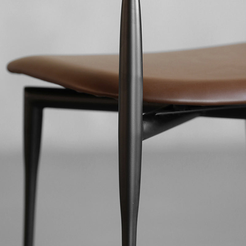 Modern Style Faux Leather Chair Open Back Armless Dining Chair Clearhalo 'Dining Chairs' 'Dining Tables & Seating' 'dining_chair' 'furn' 'furn_dining_chair' 'Furniture' 'furniture_dining_chair' 'Kitchen & Dining Furniture' 4978883