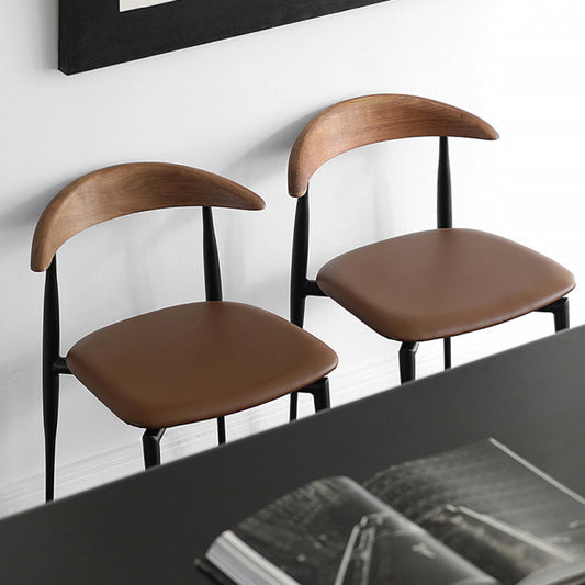 Modern Style Faux Leather Chair Open Back Armless Dining Chair Clearhalo 'Dining Chairs' 'Dining Tables & Seating' 'dining_chair' 'furn' 'furn_dining_chair' 'Furniture' 'furniture_dining_chair' 'Kitchen & Dining Furniture' 4978888