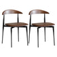 Modern Style Faux Leather Chair Open Back Stackable Dining Chair Brown 2 Piece Set Clearhalo 'Dining Chairs' 'Dining Tables & Seating' 'dining_chair' 'furn' 'furn_dining_chair' 'Furniture' 'furniture_dining_chair' 'Kitchen & Dining Furniture' 4978895