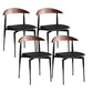 Modern Style Faux Leather Chair Open Back Stackable Dining Chair Brown-Black 4 Piece Set Clearhalo 'Dining Chairs' 'Dining Tables & Seating' 'dining_chair' 'furn' 'furn_dining_chair' 'Furniture' 'furniture_dining_chair' 'Kitchen & Dining Furniture' 4978900