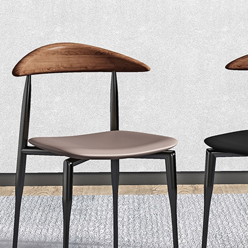 Modern Style Faux Leather Chair Open Back Stackable Dining Chair Clearhalo 'Dining Chairs' 'Dining Tables & Seating' 'dining_chair' 'furn' 'furn_dining_chair' 'Furniture' 'furniture_dining_chair' 'Kitchen & Dining Furniture' 4978908