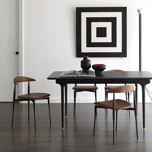 Modern Style Faux Leather Chair Open Back Stackable Dining Chair Clearhalo 'Dining Chairs' 'Dining Tables & Seating' 'dining_chair' 'furn' 'furn_dining_chair' 'Furniture' 'furniture_dining_chair' 'Kitchen & Dining Furniture' 4978910