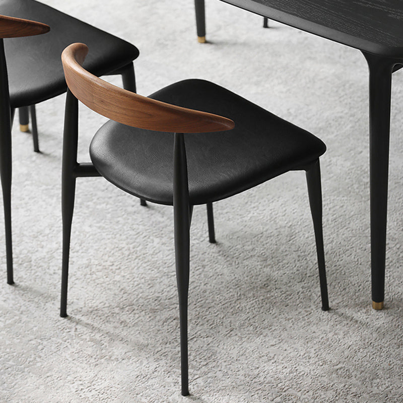 Modern Style Faux Leather Chair Open Back Stackable Dining Chair Clearhalo 'Dining Chairs' 'Dining Tables & Seating' 'dining_chair' 'furn' 'furn_dining_chair' 'Furniture' 'furniture_dining_chair' 'Kitchen & Dining Furniture' 4978914