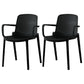 Plastic Contemporary Kitchen Dining Chair Arm Solid Back Chair Black 2 Piece Set Clearhalo 'Dining Chairs' 'Dining Tables & Seating' 'dining_chair' 'furn' 'furn_dining_chair' 'Furniture' 'furniture_dining_chair' 'Kitchen & Dining Furniture' 4978920