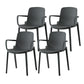 Plastic Contemporary Kitchen Dining Chair Arm Solid Back Chair Grey 4 Piece Set Clearhalo 'Dining Chairs' 'Dining Tables & Seating' 'dining_chair' 'furn' 'furn_dining_chair' 'Furniture' 'furniture_dining_chair' 'Kitchen & Dining Furniture' 4978928