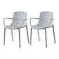 Plastic Contemporary Kitchen Dining Chair Arm Solid Back Chair White 2 Piece Set Clearhalo 'Dining Chairs' 'Dining Tables & Seating' 'dining_chair' 'furn' 'furn_dining_chair' 'Furniture' 'furniture_dining_chair' 'Kitchen & Dining Furniture' 4978932