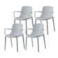 Plastic Contemporary Kitchen Dining Chair Arm Solid Back Chair White 4 Piece Set Clearhalo 'Dining Chairs' 'Dining Tables & Seating' 'dining_chair' 'furn' 'furn_dining_chair' 'Furniture' 'furniture_dining_chair' 'Kitchen & Dining Furniture' 4978934