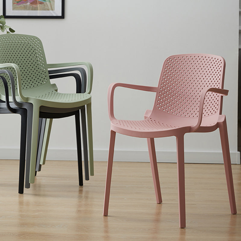 Plastic Contemporary Kitchen Dining Chair Arm Solid Back Chair Clearhalo 'Dining Chairs' 'Dining Tables & Seating' 'dining_chair' 'furn' 'furn_dining_chair' 'Furniture' 'furniture_dining_chair' 'Kitchen & Dining Furniture' 4978937