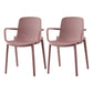Plastic Contemporary Kitchen Dining Chair Arm Solid Back Chair Pink 2 Piece Set Clearhalo 'Dining Chairs' 'Dining Tables & Seating' 'dining_chair' 'furn' 'furn_dining_chair' 'Furniture' 'furniture_dining_chair' 'Kitchen & Dining Furniture' 4978938