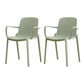 Plastic Contemporary Kitchen Dining Chair Arm Solid Back Chair Green 2 Piece Set Clearhalo 'Dining Chairs' 'Dining Tables & Seating' 'dining_chair' 'furn' 'furn_dining_chair' 'Furniture' 'furniture_dining_chair' 'Kitchen & Dining Furniture' 4978941