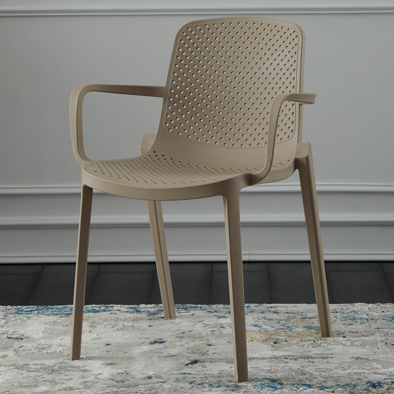 Plastic Contemporary Kitchen Dining Chair Arm Solid Back Chair Camel 1 Piece Clearhalo 'Dining Chairs' 'Dining Tables & Seating' 'dining_chair' 'furn' 'furn_dining_chair' 'Furniture' 'furniture_dining_chair' 'Kitchen & Dining Furniture' 4978943