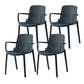 Plastic Contemporary Kitchen Dining Chair Arm Solid Back Chair Gray-Blue 4 Piece Set Clearhalo 'Dining Chairs' 'Dining Tables & Seating' 'dining_chair' 'furn' 'furn_dining_chair' 'Furniture' 'furniture_dining_chair' 'Kitchen & Dining Furniture' 4978954