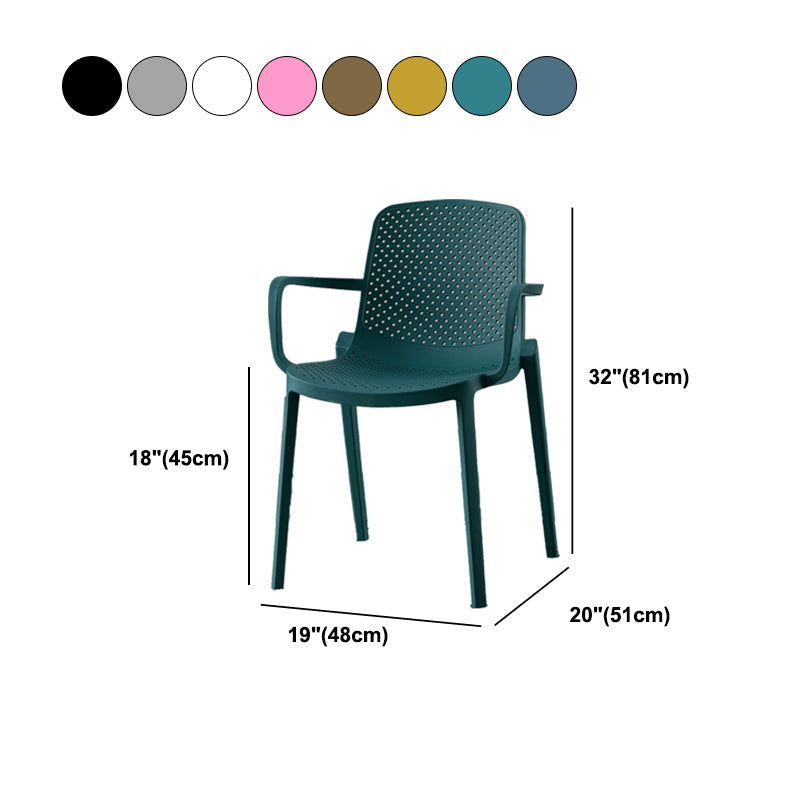 Plastic Contemporary Kitchen Dining Chair Arm Solid Back Chair Clearhalo 'Dining Chairs' 'Dining Tables & Seating' 'dining_chair' 'furn' 'furn_dining_chair' 'Furniture' 'furniture_dining_chair' 'Kitchen & Dining Furniture' 4978955