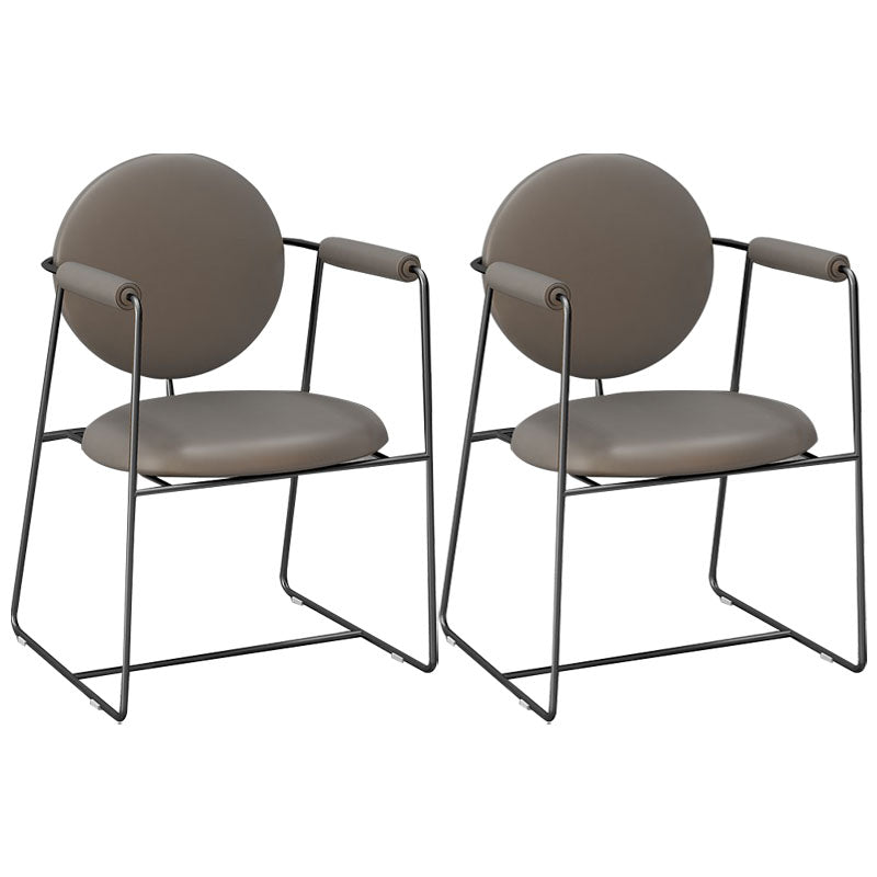 Luxury Dining Set 1/2/5 Pieces Sintered Stone Dining Table with Leather Chairs 2 Black Chairs Clearhalo 'Dining Room Sets' 'Dining Tables & Seating' 'dining_room_set' 'furn' 'furn_dining_room_set' 'Furniture' 'furniture_dining_room_set' 'Kitchen & Dining Furniture' 4978962